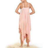 Women Long Nighty 2 Piece Extra Flare Triangle Cup and Sleeveless Nighty Peach